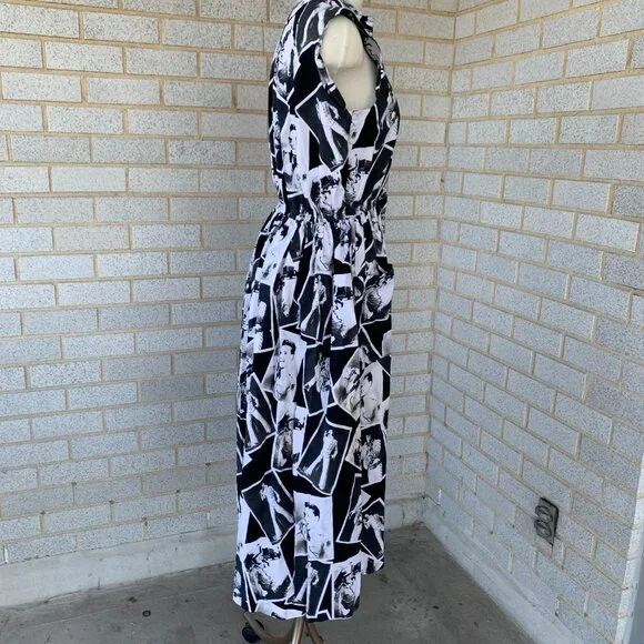 Vintage 1980’s The King Elvis Presley Photoprint Cotton Custom DRESS 1950s Style